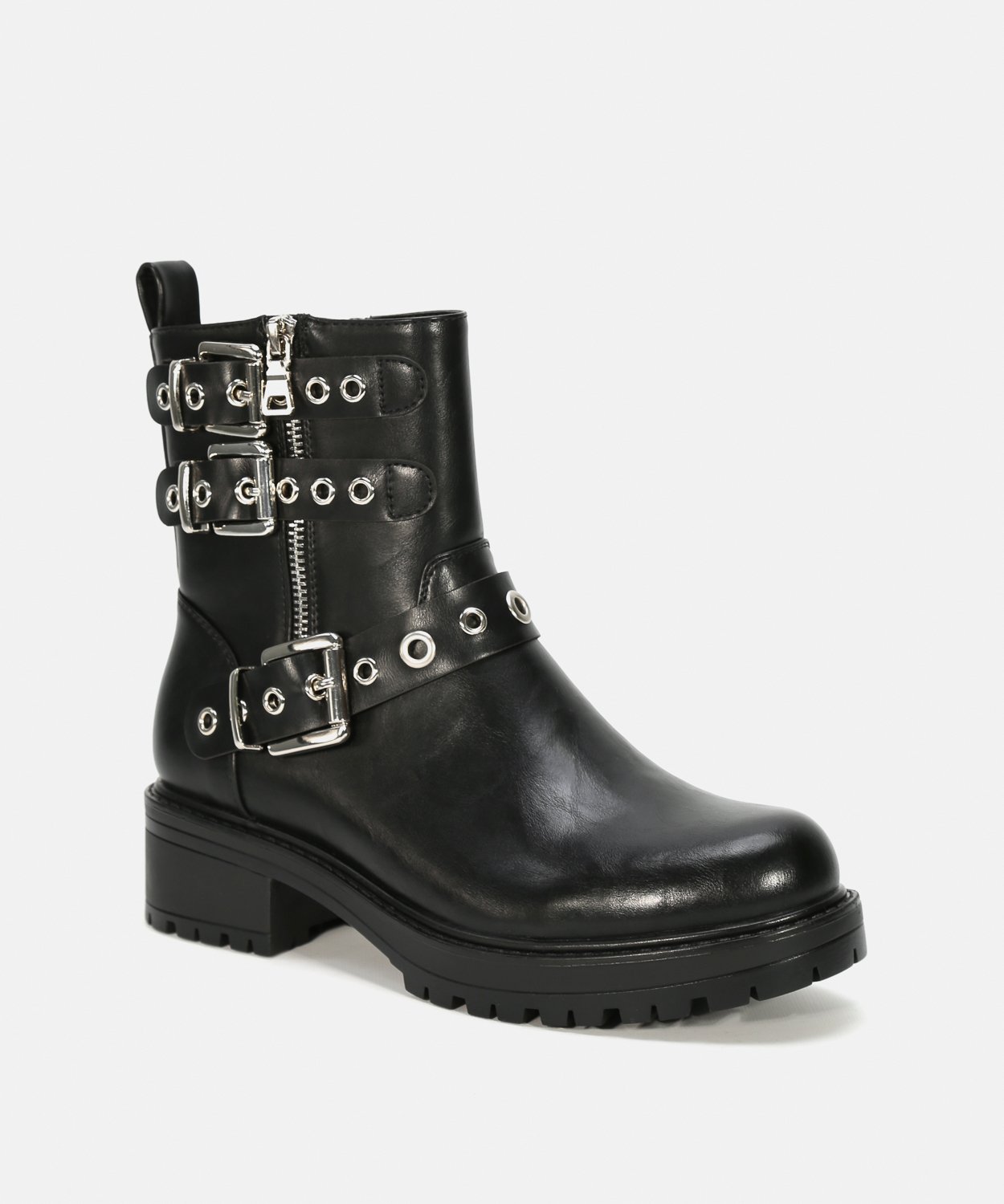 Botines negros plataforma hebillas